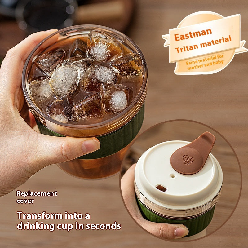 500ML Iced Brew Coffee Cup With Ice Cube Tray Leak Proof Versatile Iced Coffee Bottle For Home Office Travel Camping Tools