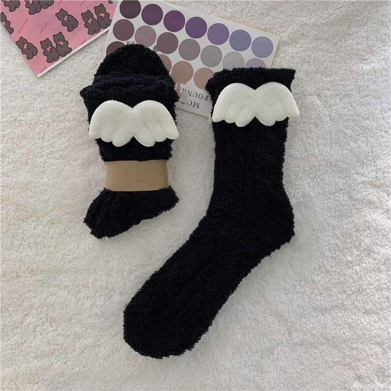 Coral Fleece Warm Breathable Thickening Mid-calf Socks