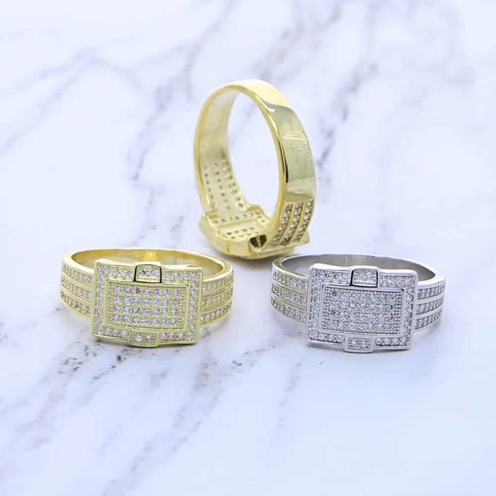 Rectangle Zircon Rings