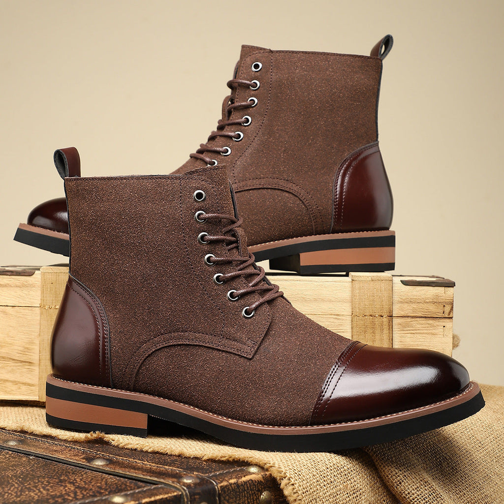 Men's Trendy Sleeve Leather All-match Casual Martin Boots
