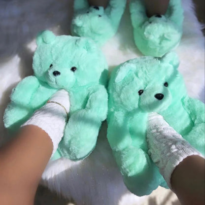 Cute Colorful Teddy Slippers