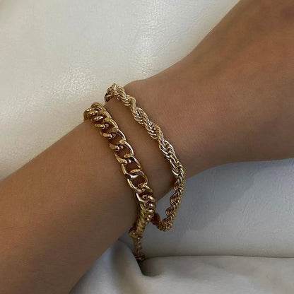 Vintage Snake Chain Bracelets Set for Women