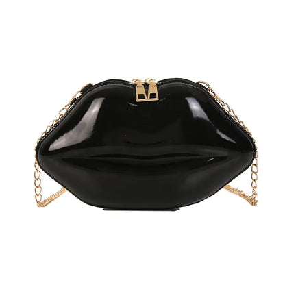 Mini Bags for Women 2023 New Fashion All-match Women&#39;s Shoulder Bag PU Solid Color Zipper Crossbody Patent Leather Lip Chain Bag