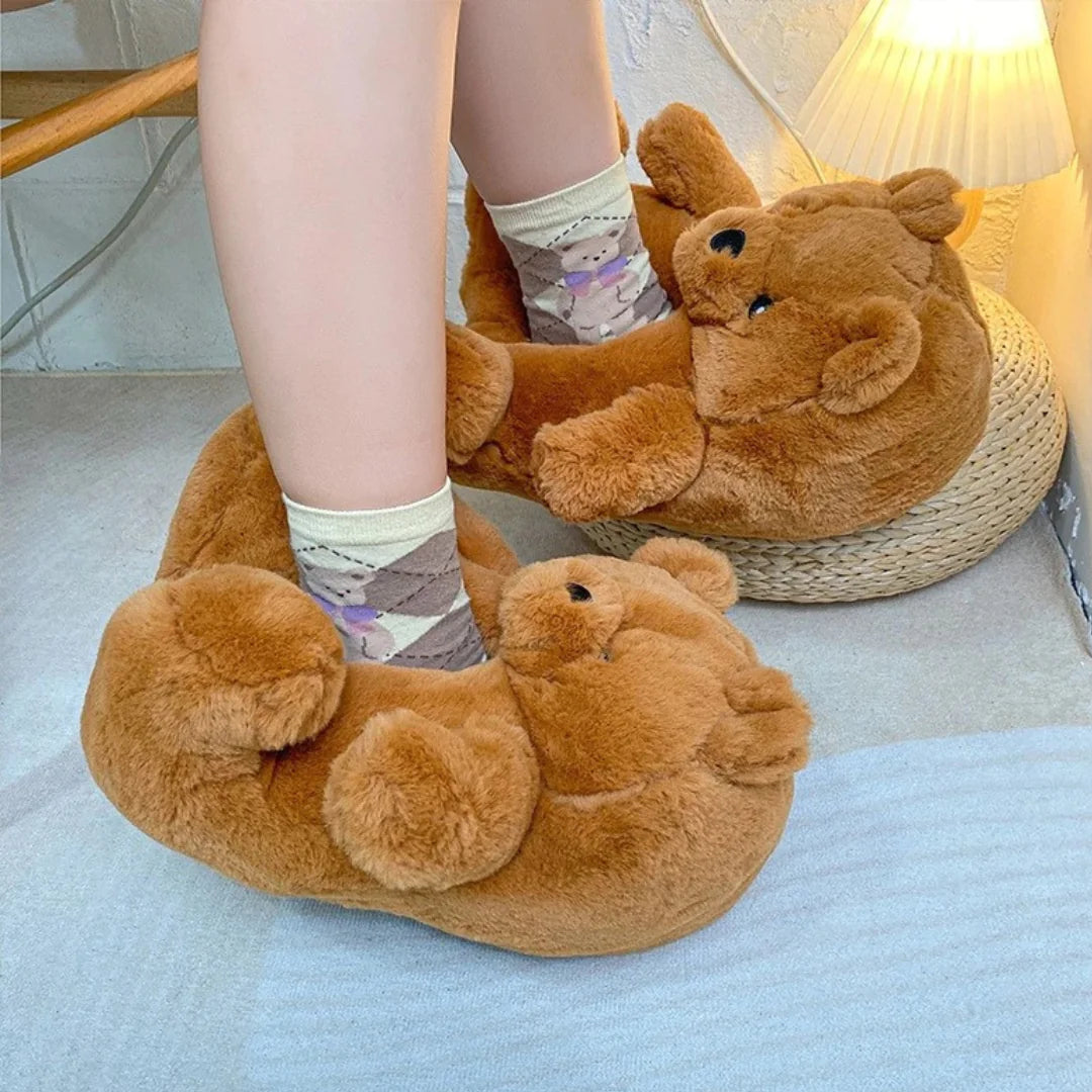 Cute Colorful Teddy Slippers