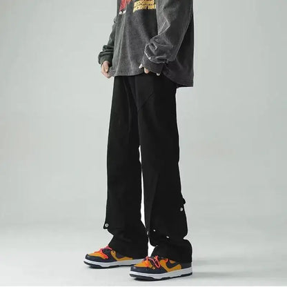 Vintage Harajuku Solid Pants Men Loose Fashion Trousers