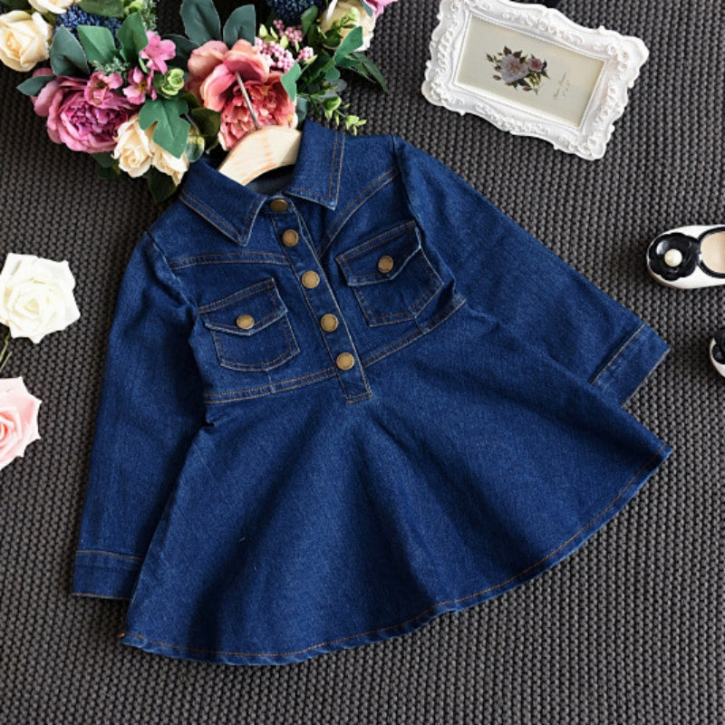 Denim Dress For Middle And Small Girls