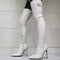 Thigh High Boots Leather Stiletto Heels