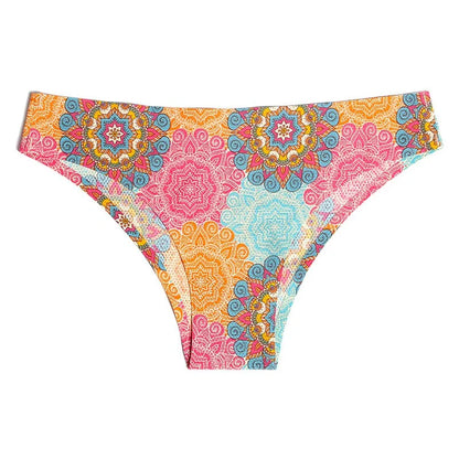 Print Mesh Breathable Seamless Panties Underwear Thongs